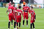 Fotbalisté Slavoje Žatec (v zeleném) porazili tým Proboštova 3:1.