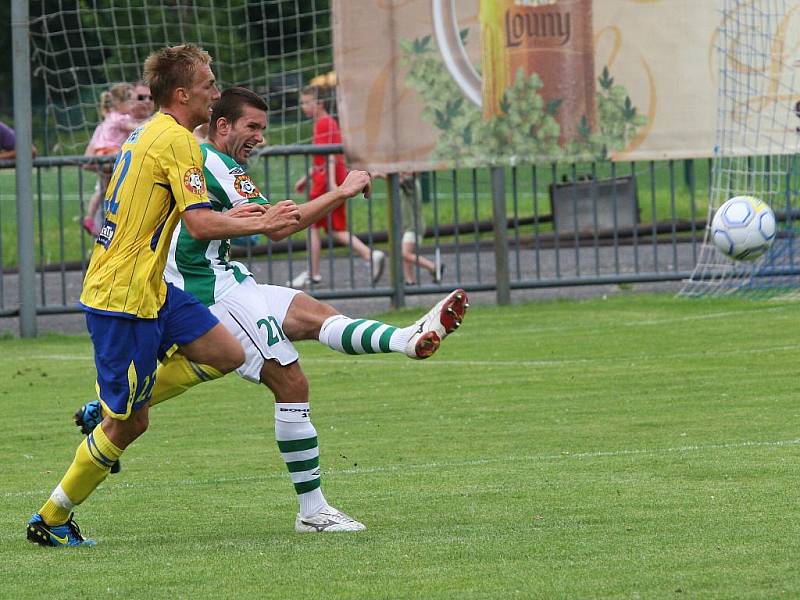 Snímek z přátelského fotbalového utkání FK Teplice proti Bohemians 1905 v Lounech