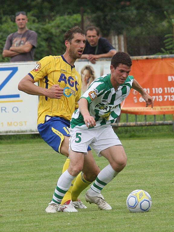 Snímek z přátelského fotbalového utkání FK Teplice proti Bohemians 1905 v Lounech