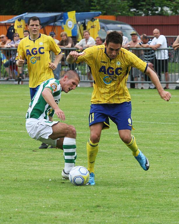 Snímek z přátelského fotbalového utkání FK Teplice proti Bohemians 1905 v Lounech