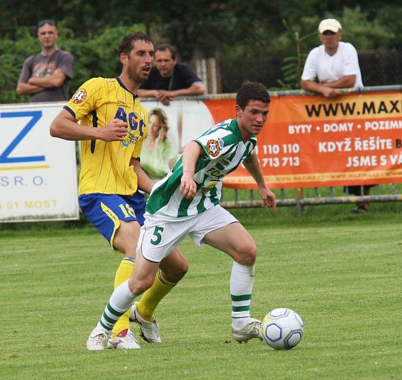 Snímek z přátelského fotbalového utkání FK Teplice proti Bohemians 1905 v Lounech