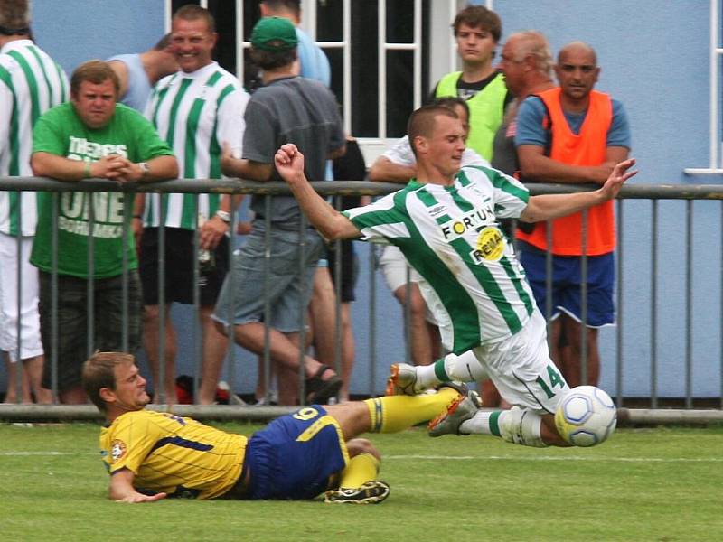 Snímek z přátelského fotbalového utkání FK Teplice proti Bohemians 1905 v Lounech