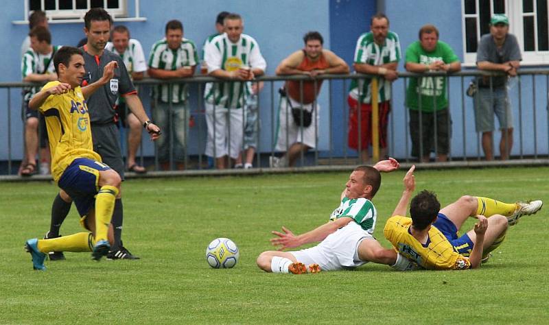 Snímek z přátelského fotbalového utkání FK Teplice proti Bohemians 1905 v Lounech