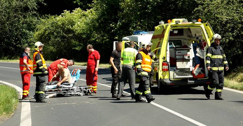 Nehoda motorkáře u Žiželic