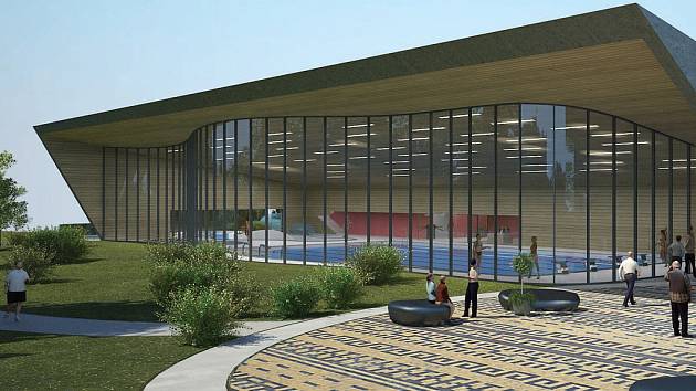 Možná budoucí podoba Městské plavecké haly v Lounech