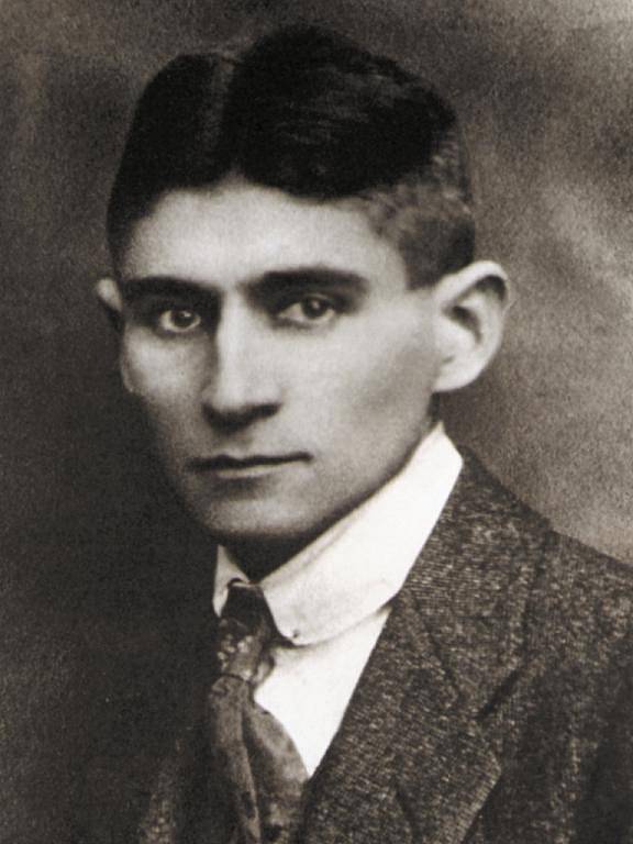 Franz Kafka na reprodukci snímku z archivu Muzea Franze Kafky Praha   