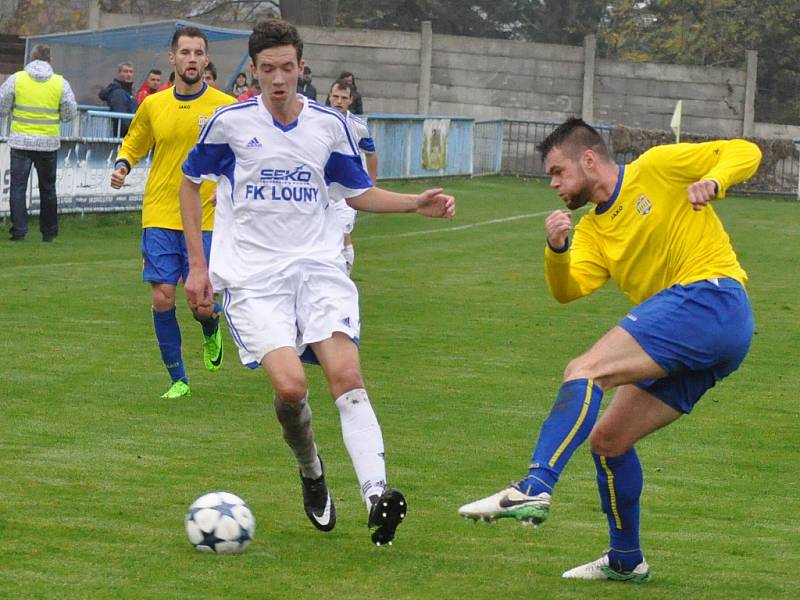 Utkání Loun (v bílém) proti týmu Neratovice/Býškovice 