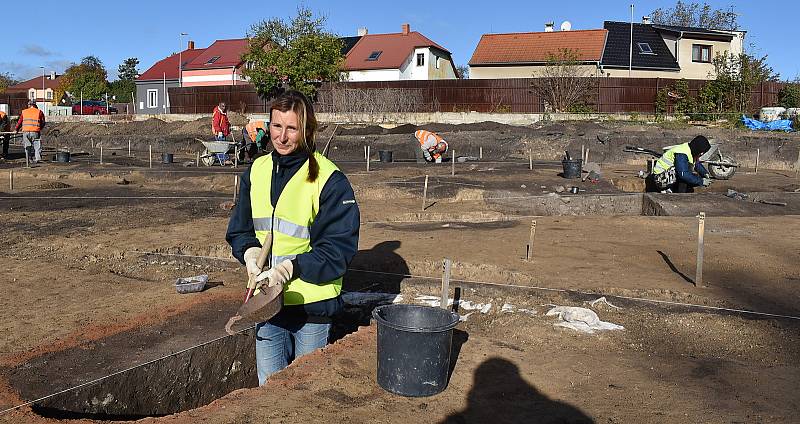 Archeologický výzkum na místě budoucího sběrného dvora v Podbořanech.