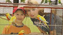 Jana Haufová se synem Lukášem obdivují exotické ptáky v jednom z pavilonů