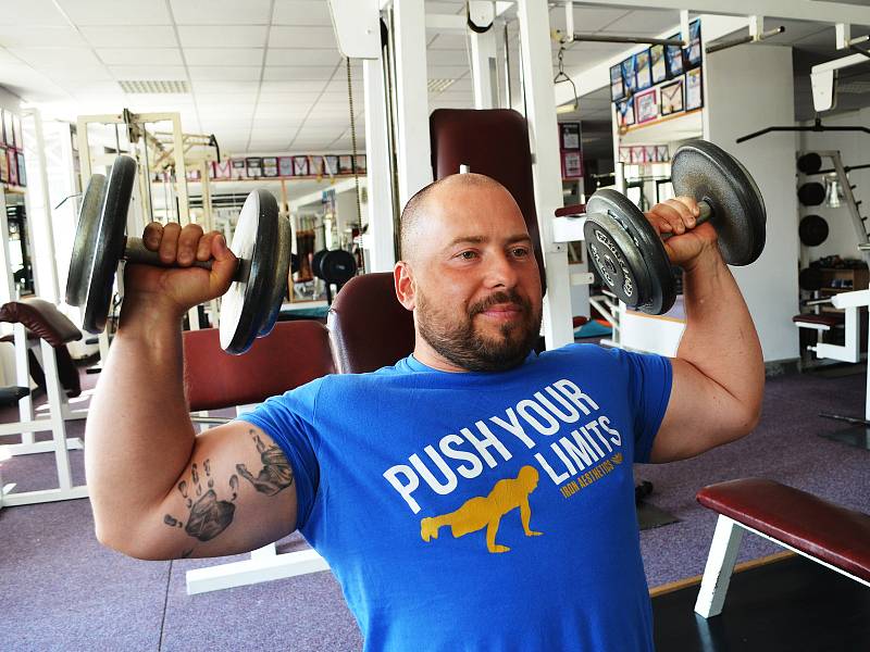 Jaromír Šruc ve své žatecké posilovně Fitness Halk.