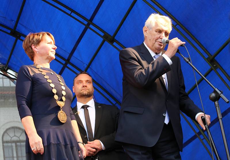 Prezident Miloš Zeman na návštěvě v Žatci, říjen 2017.