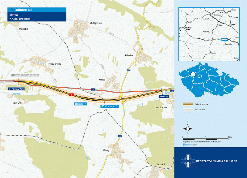 Dálnice D6, Krupá, přeložka.