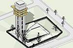 Vizualizace budoucí podoby rozhledny, která vznikne z vodárenské věže v Lounech