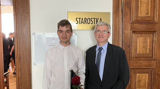 Ocenění „Dobrý list komory“ získal student učebního oboru elektromechanik Vít Vondráček v Žatci.