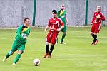 Fotbalisté Slavoje Žatec (v zeleném) porazili tým Proboštova 3:1.