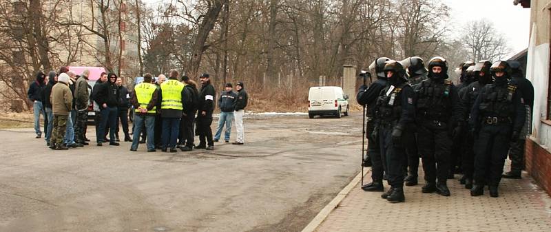 Demonstrace Dělnické strany v Postoloprtech 21. února 2009