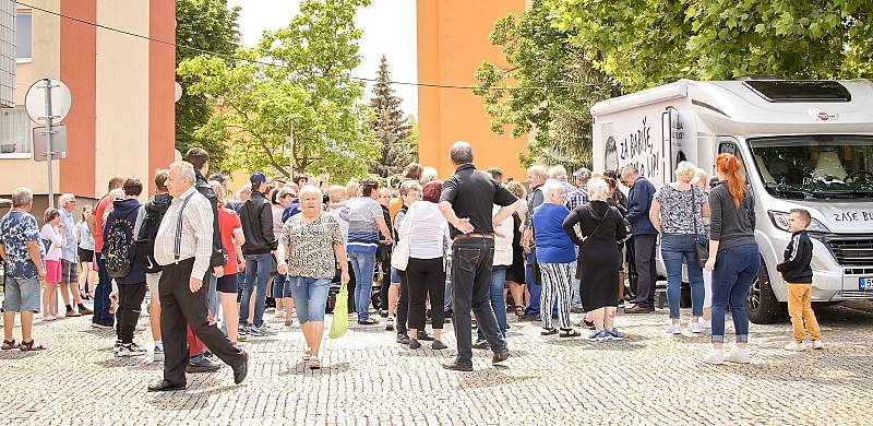 Andrej Babiš přijel v minulých dnech také do Podbořan.