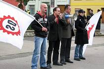Mítink Dělnické strany v Postoloprtech 30. května 2009