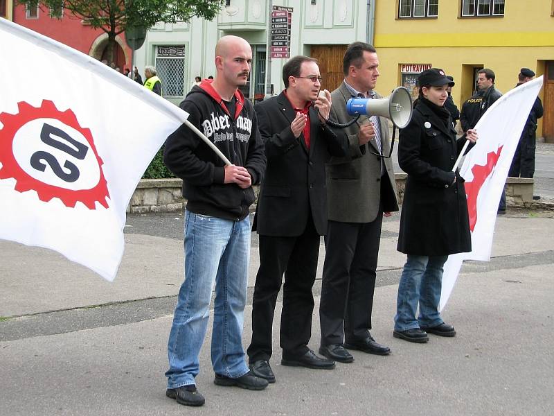 Mítink Dělnické strany v Postoloprtech 30. května 2009
