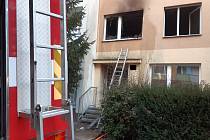 Požár bytu v ulici U Stadionu v Lounech.