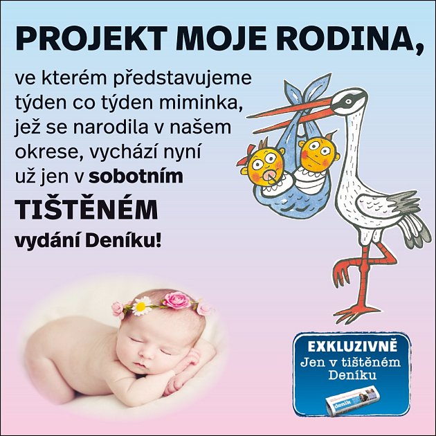 Projekt Moje rodina už najdete pouze v tištěné verzi regionálních Deníků