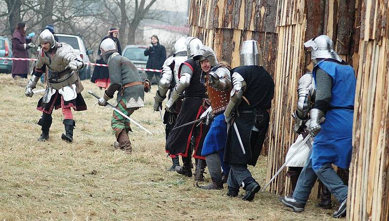 Zimní bitva v Podbořanech v roce 2012.