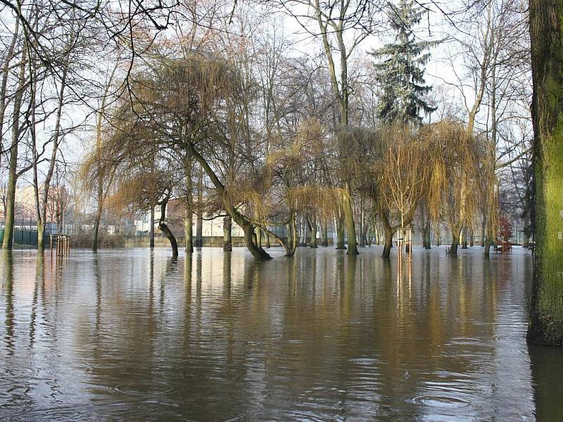 Úterý 18. ledna. Pohled na lounské výstaviště