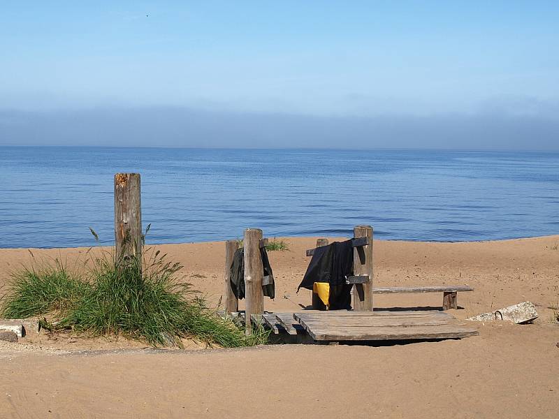 Pláž u Saulkrasti v Lotyšsku