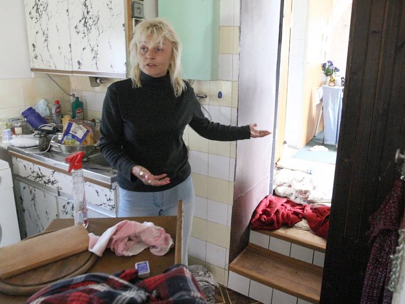 Yveta Hrubešová, které náplavové bahno zaplavilo dům v obci Vitovle.