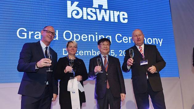 Slavnostní otevření nové továrny společnosti Kiswire v průmyslové zóně Triangle na Žatecku 