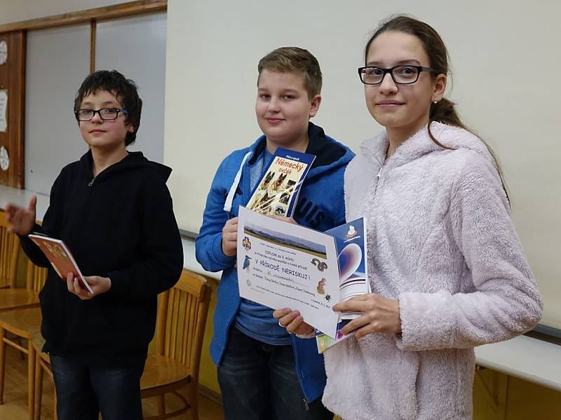 Třetí místo vybojovali Prokop Pavelka, Tereza Kabelová a Hynek Poděbradský, sedmáci ze ZŠ J. A. Komenského Louny