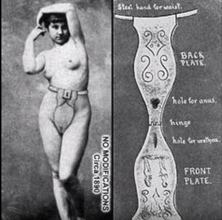 Menstruační pásy byly vynálezy devatenáctého století. Ženy je měly omotané kolem pasu a měly na nich připnuté látkové pásy, které se daly vyměnit. 