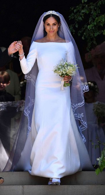 Meghan Markle při své svatbě v květnu 2018.
