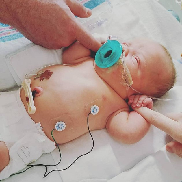 Asher se narodil s nižší porodní váhou i menším vzrůstem, ale po pár týdnech pod lékařským dohledem všechno dohnal.