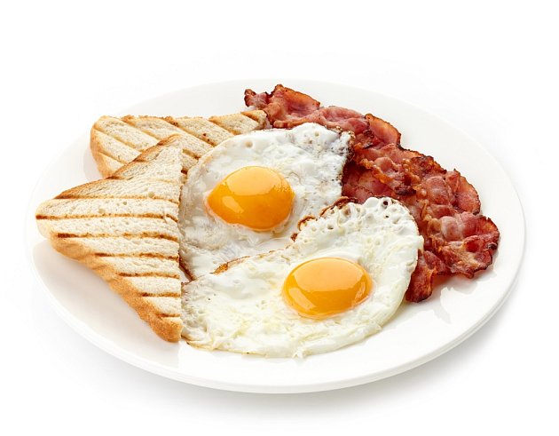 Tradiční americká a anglická snídaně.