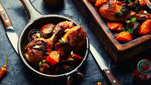 Kuřecí maso s dýní a houbami vás překvapí dokonalou kombinací chutí!