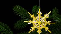 hvězda a řetěz - vánoční dekorace ze stébel slámy