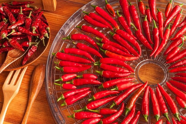 Drobné chilli papričky lze sušit i vcelku