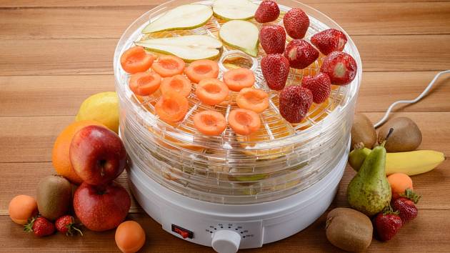  elektrické sušičce potravin můžeme sušit různé druhy ovoce.