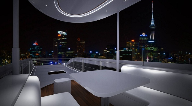 Střešní terasa Sky Lounge je nejvýraznějším rysem Karavanů Palazzo