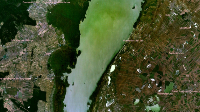 Satelitní snímek jezera