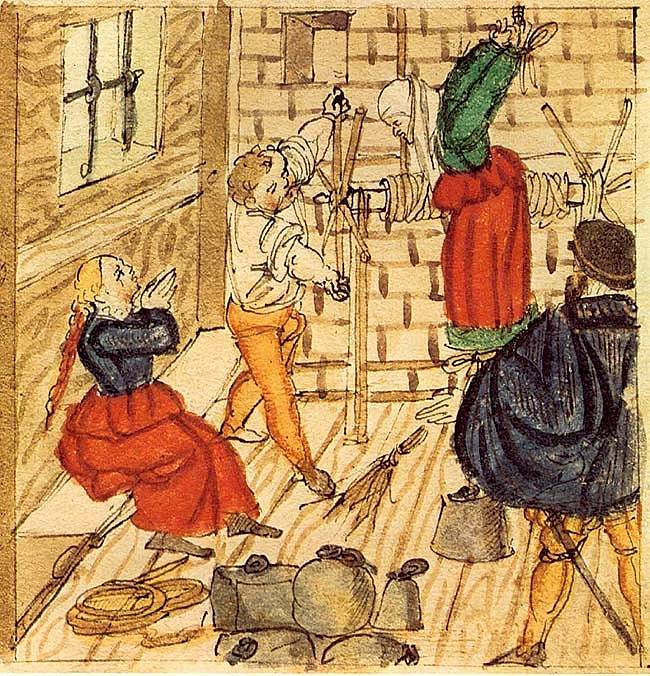 Mučení domnělé čarodějnice v roce 1557