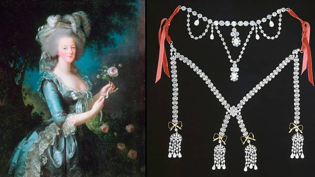 Marie Antoinetta a kopie náhrdelníku, který zničil její pověst.