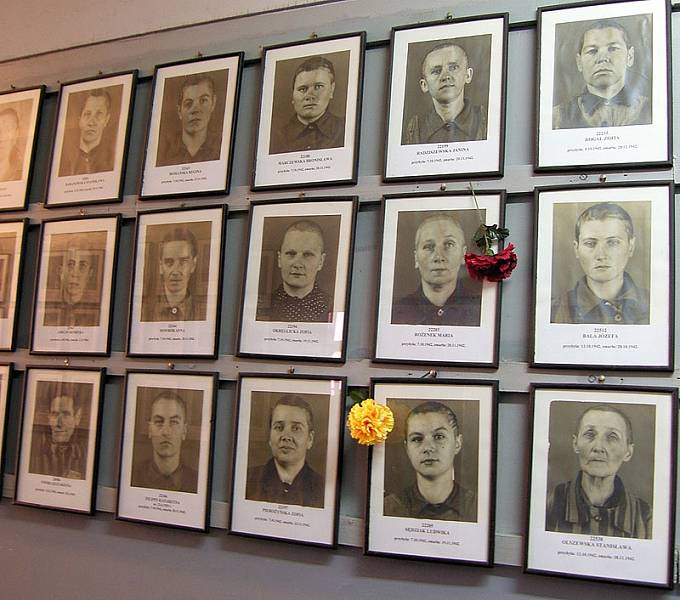Fotografie některých z obětí holokaustu v Osvětimi
