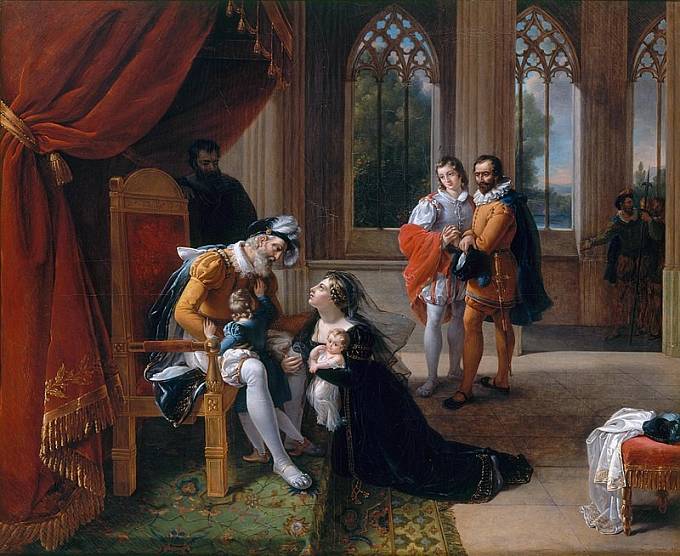 Inés prosí krále Afonsa, aby jí dovolil milovat jeho syna.
