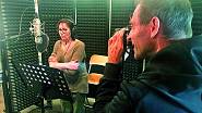 Na fotce ve studiu při nahrávce Modlitby 2017 s Martou Kubišovou.