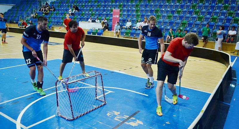 Osm týmů se zúčastnilo charitativního florbalového turnaje v mostecké sportovní hale