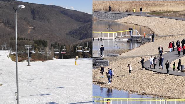 Klíny v Krušných horách a Jezero Most, sobota 6. března