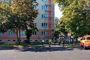 Zásah v Litvínově u hlášeného úniku plynu.