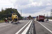 Nehoda motorkáře na Mostecku.